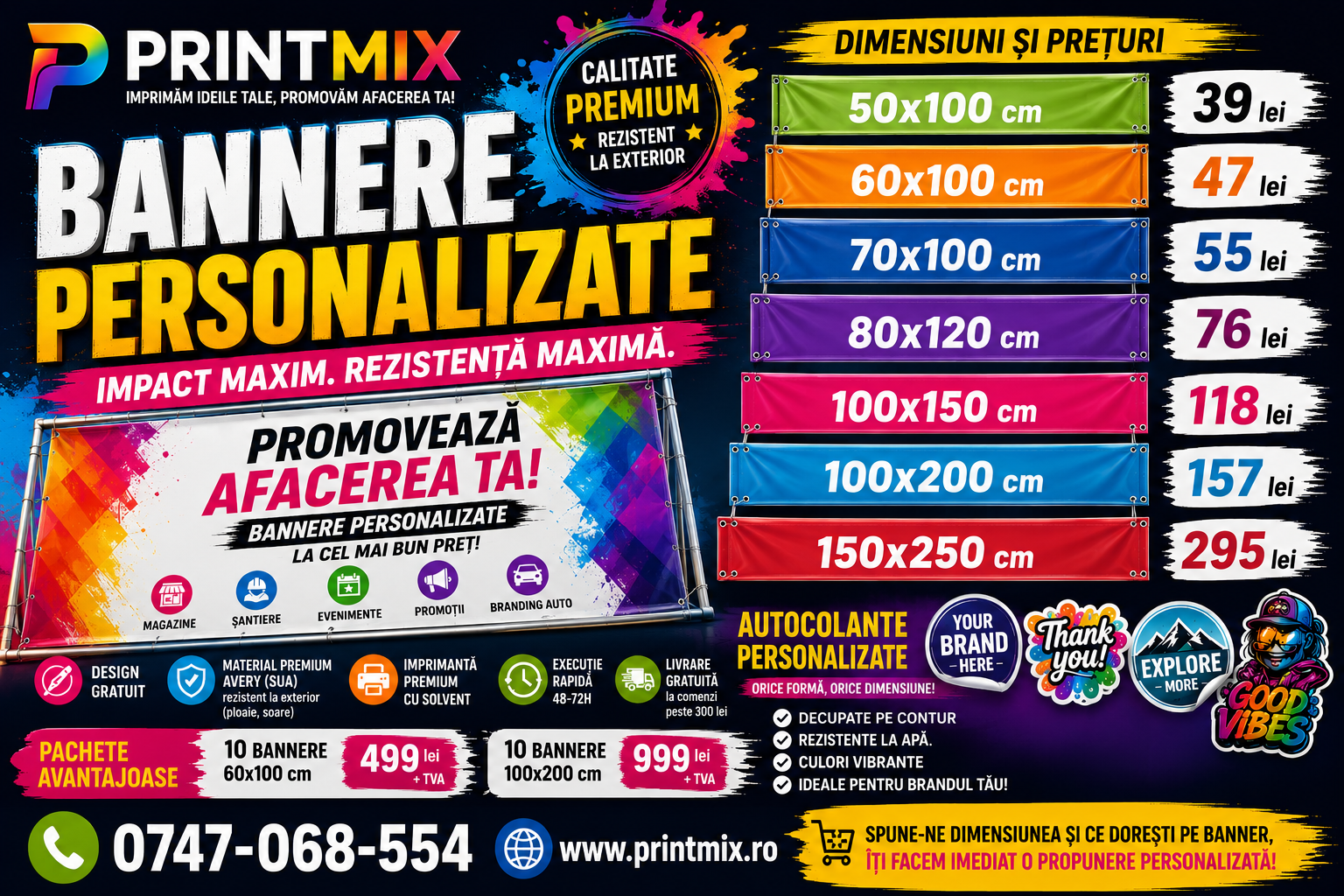 Banner Personalizat 100x200cm