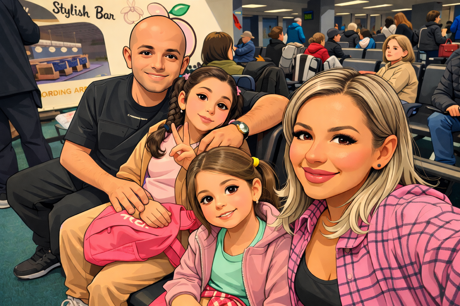 Canvas Caricaturizat - Familie