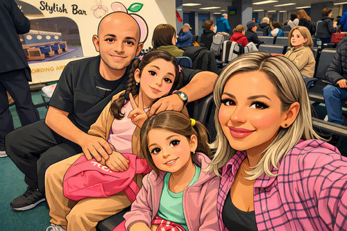 Canvas Caricaturizat - Familie