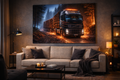 Canvas Stilizat Tir Forestier + Remorca