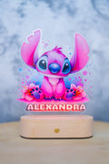 Decorațiune LED - 3D - Stitch Roz