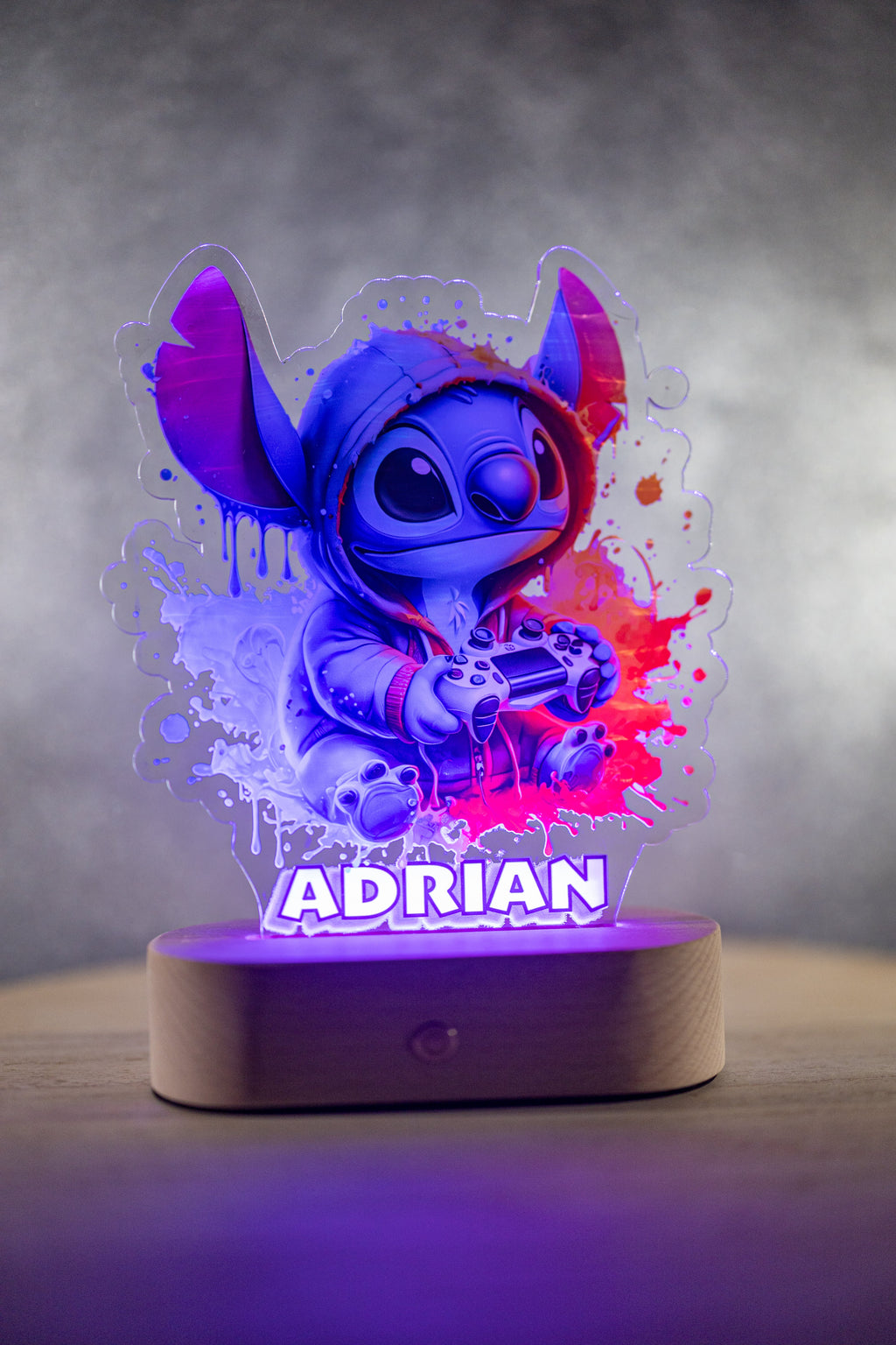 Decorațiune LED - 3D - Stitch Albastru Gamer